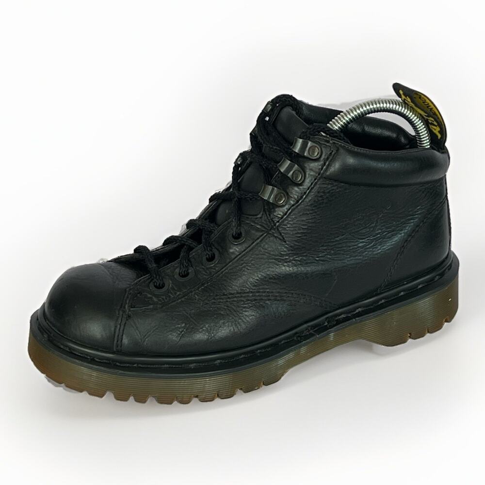 Dr. Martens 8287 Black Leather Ankle Hiking Boots Made England Mens US 9 VTG 90s